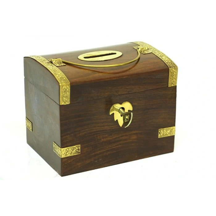 Byhodi Kumbara Kilitli Ahşap Kutu Kumbara Hediyelik (Knm-H0072) (599599)