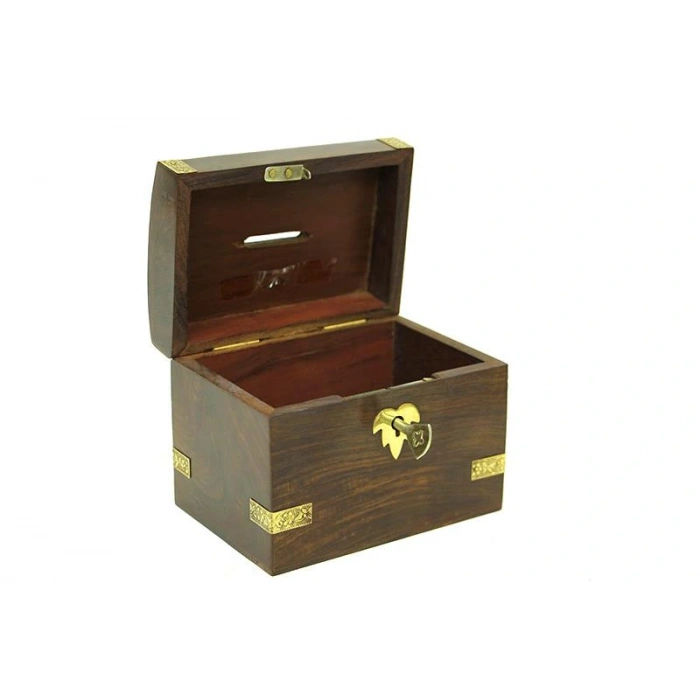 Byhodi Kumbara Kilitli Ahşap Kutu Kumbara Hediyelik (Knm-H0072) (599599)