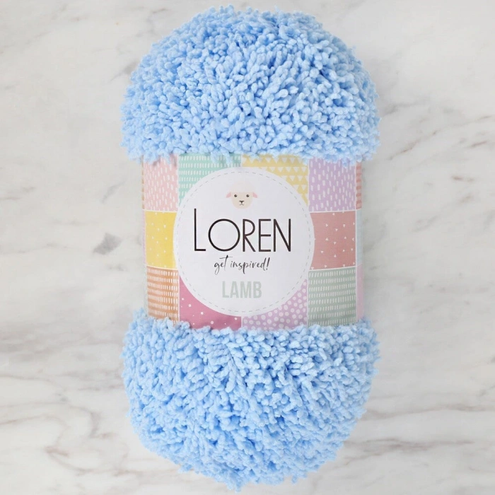 Loren Lamb Bebe Mavi El Örgü İpi - R040