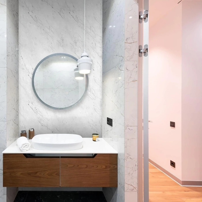 Mermer Desenli Mutfak Duvar Kağıdı Sticker - 5m X 60cm: Su Ve Yağa Dayanıklı, Yüksek Sıcaklık Esnekliğine Sahip Tezgah, Dolap, Ocak Yenileme Folyosu T10