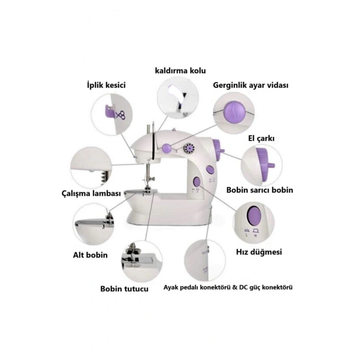 Mini Ev Dikiş Makinesi Pedallı Sewıng Machine