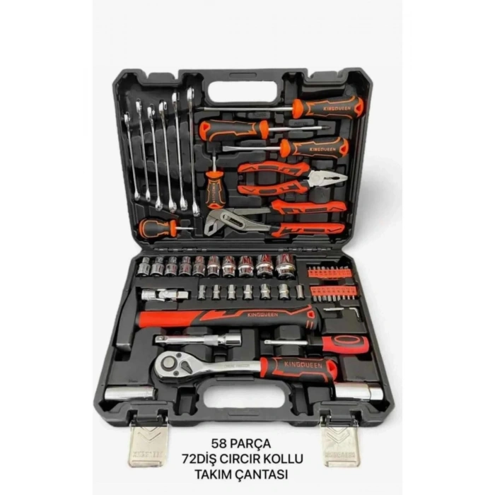 Model 58 Parça Lokma Anahtar Takımı 1-2 Ve 1-2 El Aletleri Seti 58 Parça