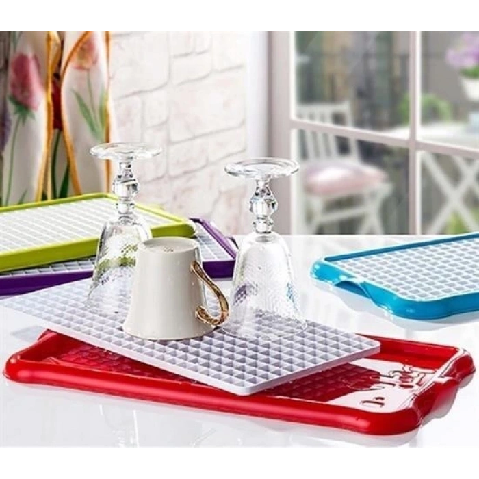 Pratik Lavabo Tezgah Üstü Bulaşık Kurutmalığı Süzmatik 22x40 cm