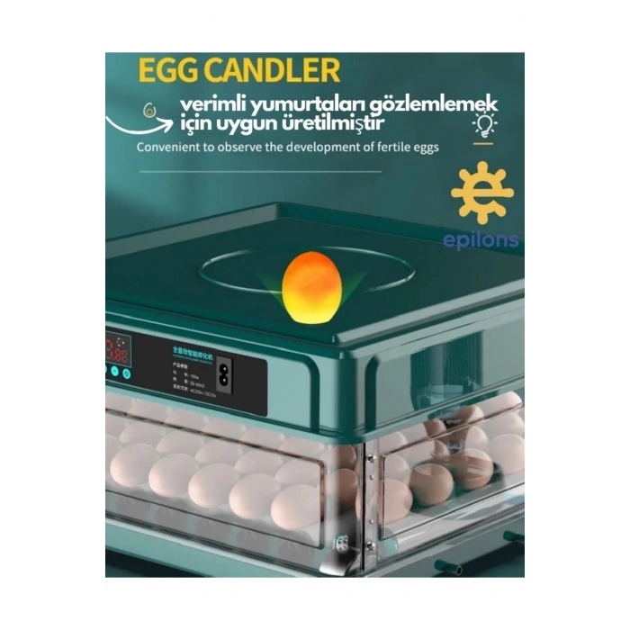 Profesyonel 130 Yumurtalık Otomatik Kuluçka Makinesi Tavuk Bıldırcın Güvercin Kaz Hindi Wi-fi Kamera