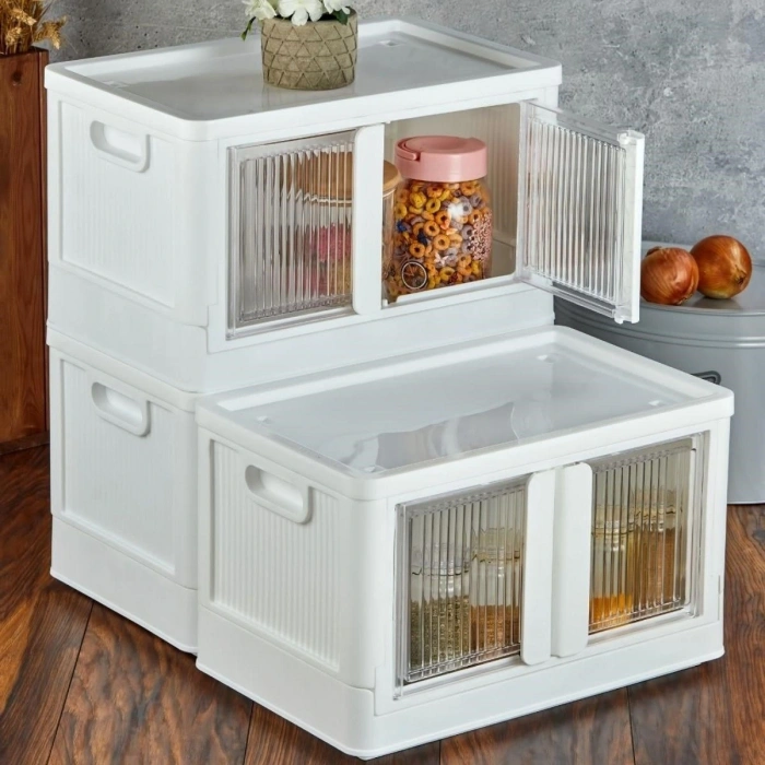 Tek Katlı (1 Ünite) Üst Üste Eklenebilir Demonte Mutfak ve Banyo Düzenleyici Raf-Beyaz