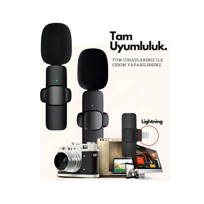 Type-c Çiftli Kablosuz Yaka Mikrofonu Seti - Youtube, Tiktok, Vlog Ve Canlı Yayınlar İçin Telefon Uyumlu Çift Mikrofon