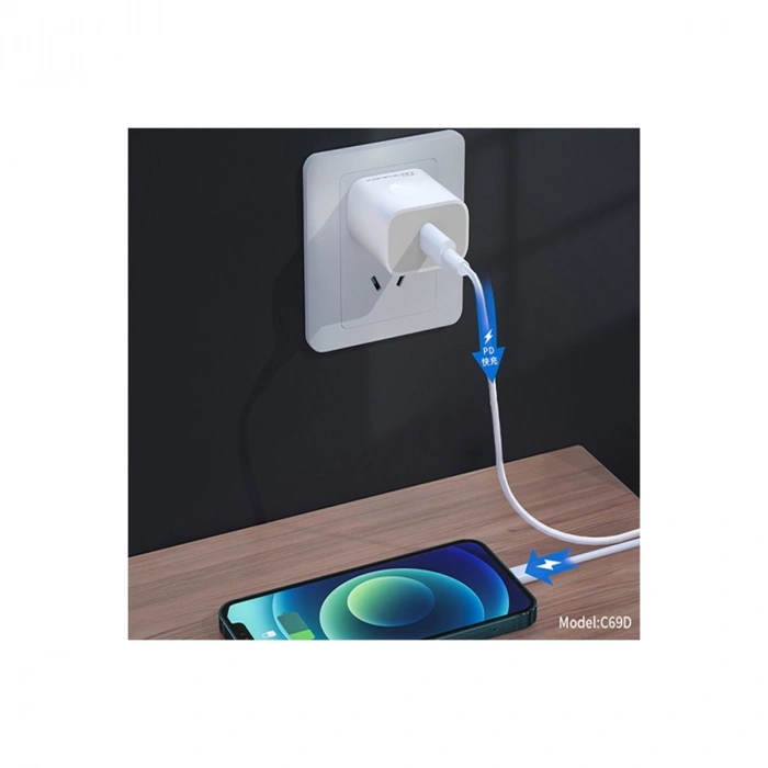 C69d 20w + 1m 18w Dc15 Type-c To Type-c Kablolu Pd Şarj Cihazı