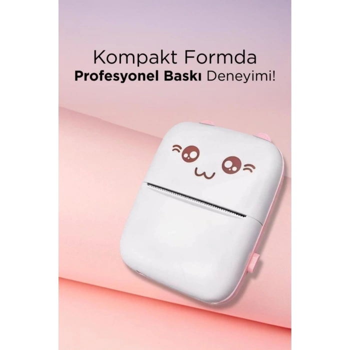 C9 Pembe Mini Yazıcı Taşınabilir Termal Yazıcı Kablosuz Bağlantı Ap Kontrol Cep Yazıcısı