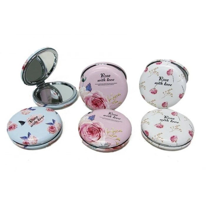 Cep Aynası Yuvarlak Tombul Flowers