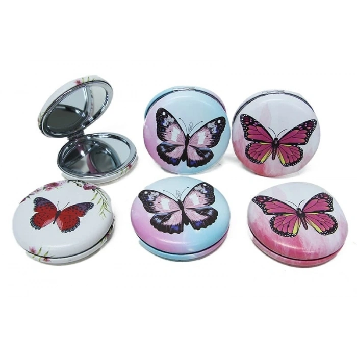 Cep Aynası Yuvarlak Tombul Kelebek