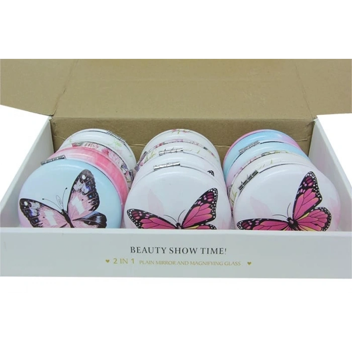 Cep Aynası Yuvarlak Tombul Kelebek