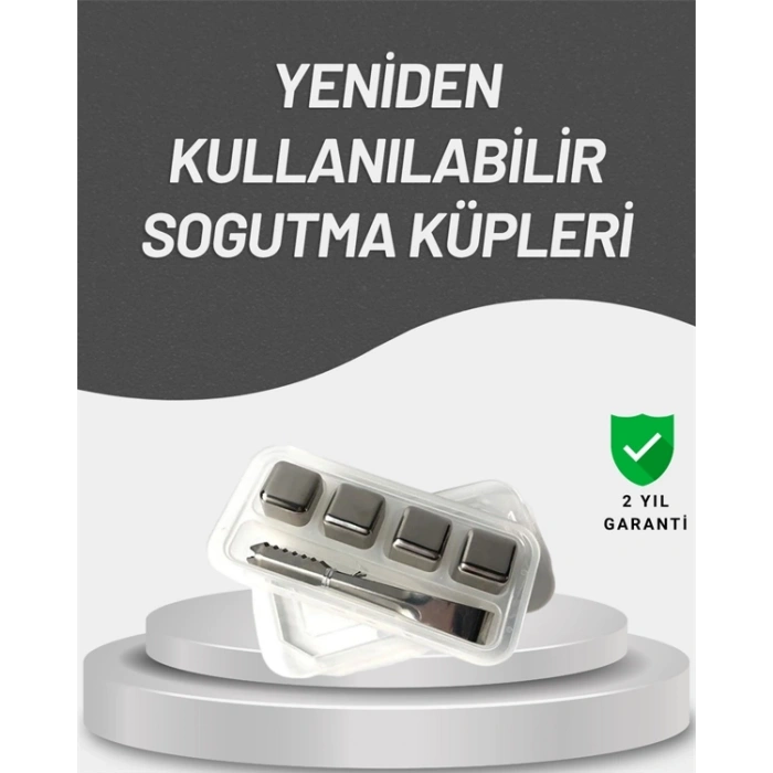 Çevre Dostu Metal Buz Küpü Ve Kullanışlı Klips Seti