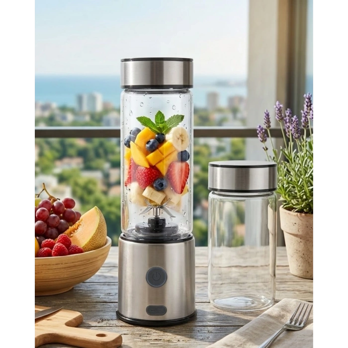 Çift Cam Hazneli Blender 16500 Rpm Buz Kırıcı Taşınabilir Blender