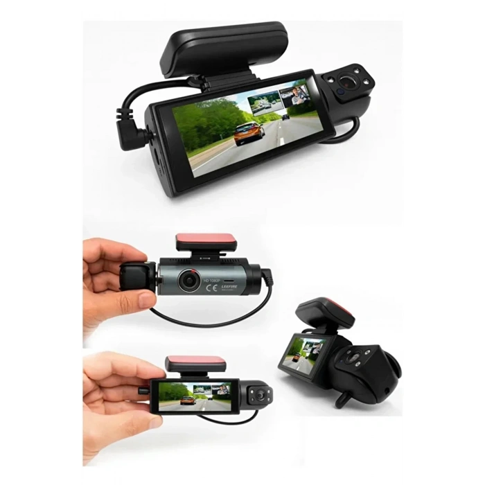 Çift Kameralı Araç Içi Kamera Wifi 1080p Full Hd, Gece Görüşü, G-sensör, Park Modu, 3.16” Ekran