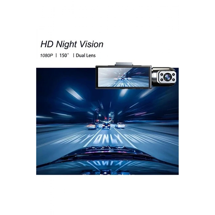 Çift Kameralı Araç Içi Kamera Wifi 1080p Full Hd, Gece Görüşü, G-sensör, Park Modu, 3.16” Ekran