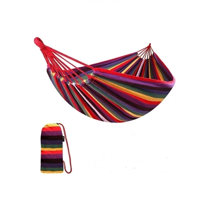 Çift Kişilik Xl 260x150cm Kolay Kurulabilir Kanvas Hamak Çantalı