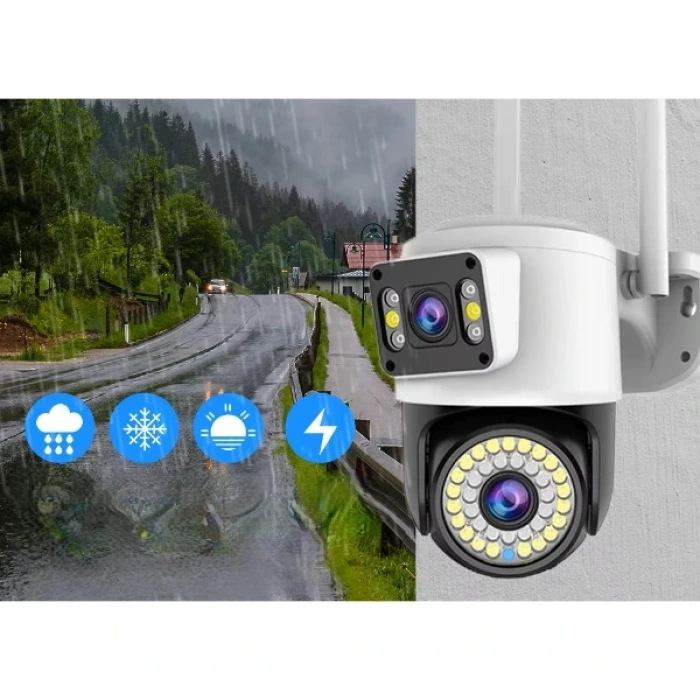 Çift Lensli Dış Mekan Wi-fi Kamera