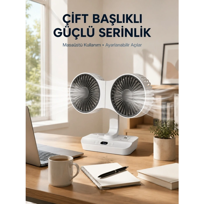 Çift Yöne Hava Üfleyen Masa Ve Duvar Tipi Vantilatör