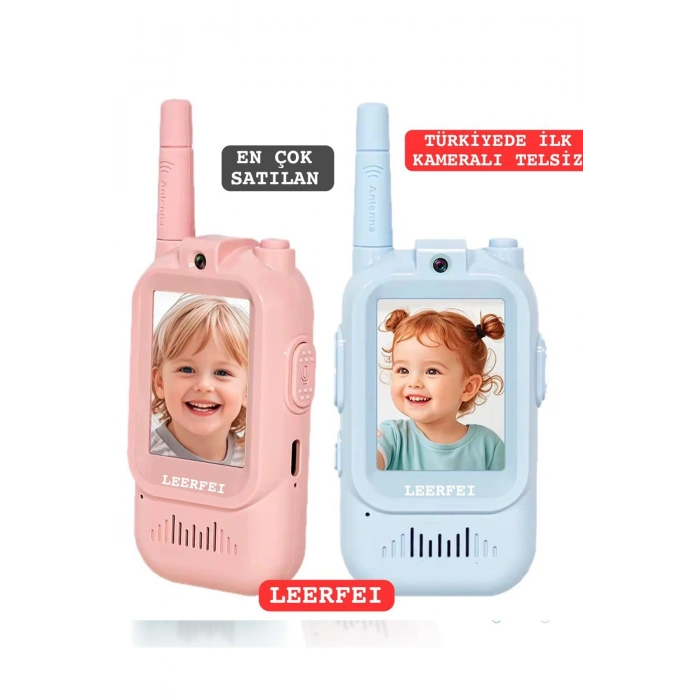 Çocuklar Için Görüntülü Telsiz Konuşma Özellıklı El Telsizi Şarj Edılebılır 50 Mt Menzil Wifi Gerektirmez