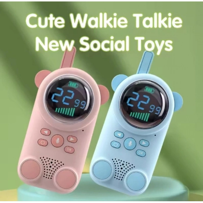 Çocuklar Için Kamp Yürüyüş El Telsizi Şarj Edılebılır 3km Menzil Pembe