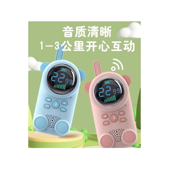 Çocuklar Için Kamp Yürüyüş El Telsizi Şarj Edılebılır 3km Menzil Pembe