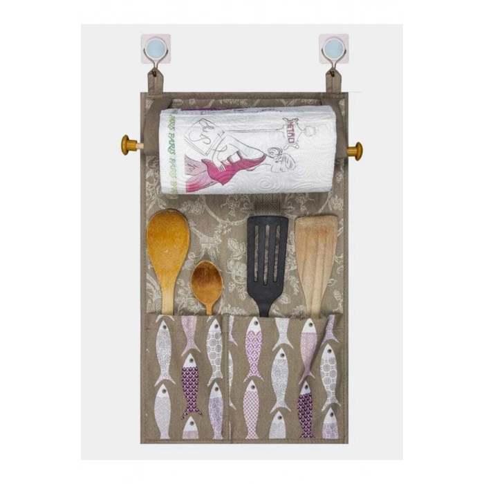Çok Amaçlı Ahşap Kulplu Mutfak Peçete Askılığı Ve Kaşıklık