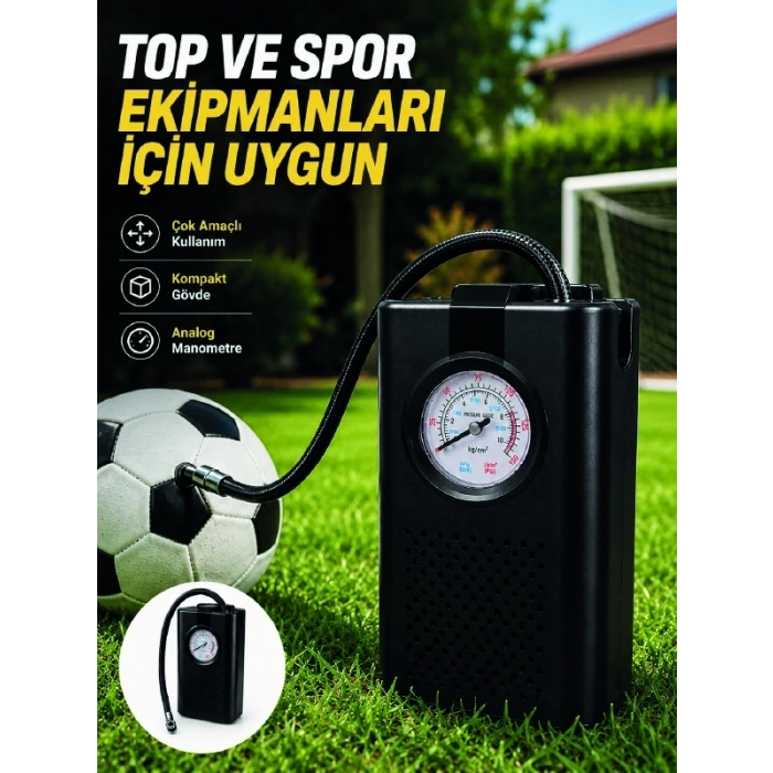 Çok Amaçlı Taşınabilir Hava Pompası Araç Bisiklet Top Lastik Şişirme Pompası