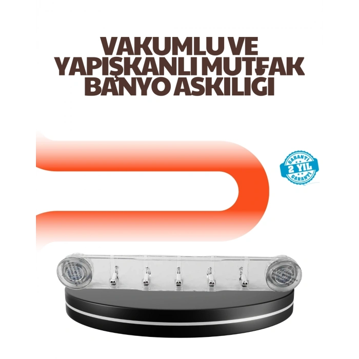 Çok Amaçlı Vakumlu Askılık Yapışkanlı Kolay Montajlı