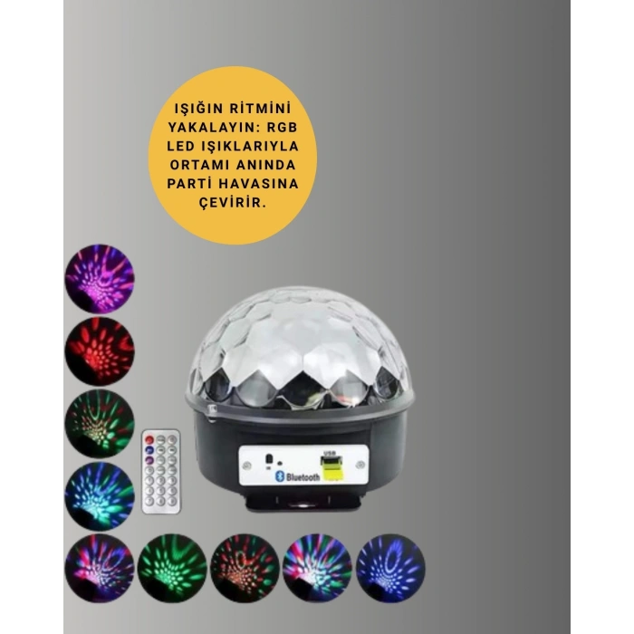 Çok Renkli Led Masaüstü Disko Topu Parti Aydınlatma Cihazı