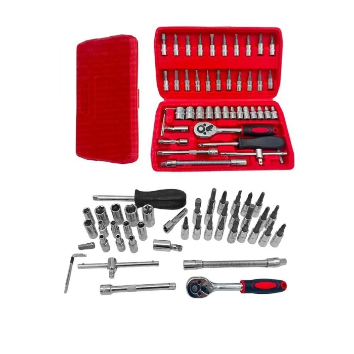 Cr-v Max 1/4 Cırcırlı 46 Parça Lokma Anahtar Takımı Bits Uç Seti Tam Set Germany