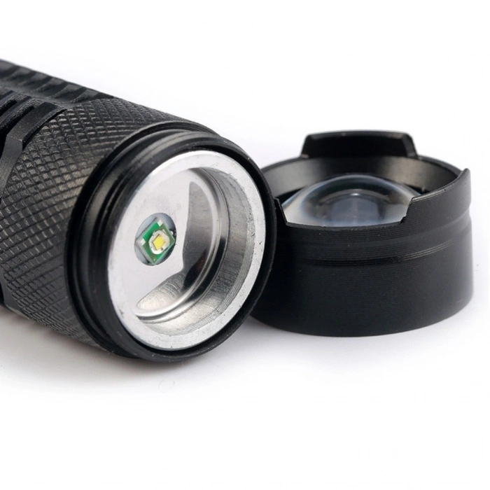 Cree Q5 Led Zoomlu  Pilli Mini Feneri 14500 Pil İle Çalışma Özelliği