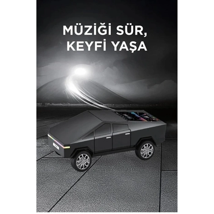 D68 Cyber Model Araba Tasarımlı Bluetooth Hoparlör 15w Güçlü Ses Rgb Led /tws/usb Siyah