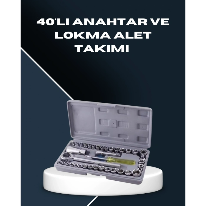 Dayanıklı Karbon Çelik 40 Parça Lokma Ve Cırcır Anahtar Seti