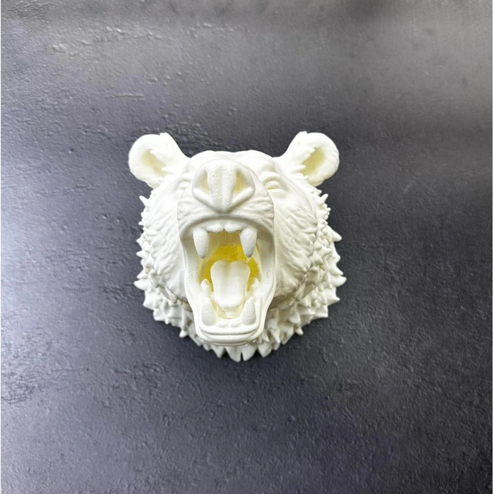 Dekoratif Beyaz Ayı Duvar Heykeli Asılabilir Hediyelik 25x19 Cm