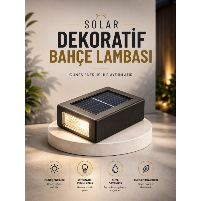 Dekoratif Duvar Lambası Solar Güneş Enerjili Bahçe Aydınlatması