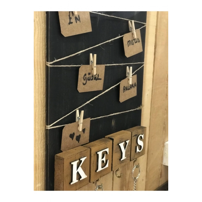Dekoratif Home Keys Ahşap Resimlik Ve Notluk (kahverengi)