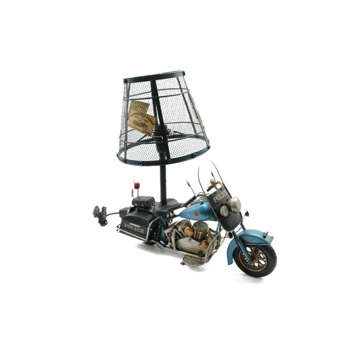 Dekoratif Metal Polis Motosikletli Abajur