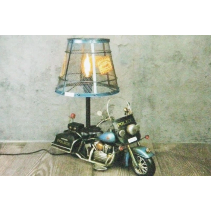 Dekoratif Metal Polis Motosikletli Abajur