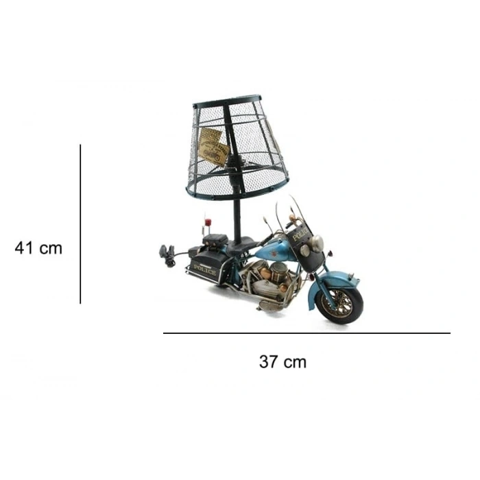 Dekoratif Metal Polis Motosikletli Abajur