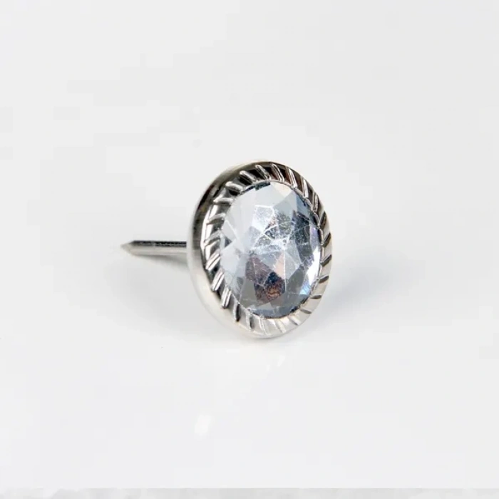 Dekoratif Parlak Taşlı Kabara Raptiye 17 Mm - 50