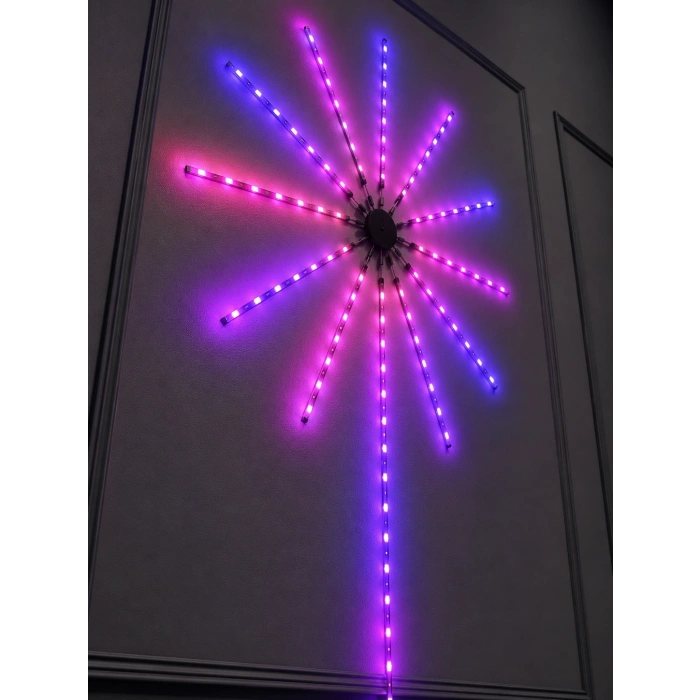 Dekoratif Rgb Fireworks Led Duvar Işığı Çok Renkli Telefon Kontrollü Led Aydınlatma