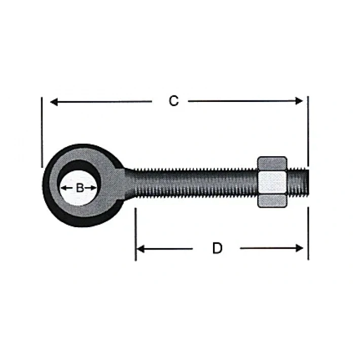 Delikli, Gözlü Civata M8 - 50 Adet