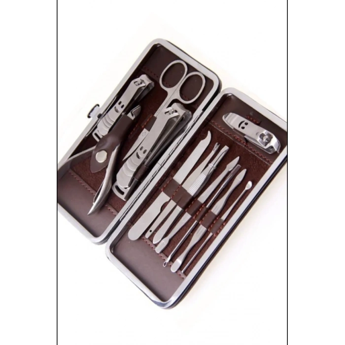 Deri Çantalı 12li Manikür Seti