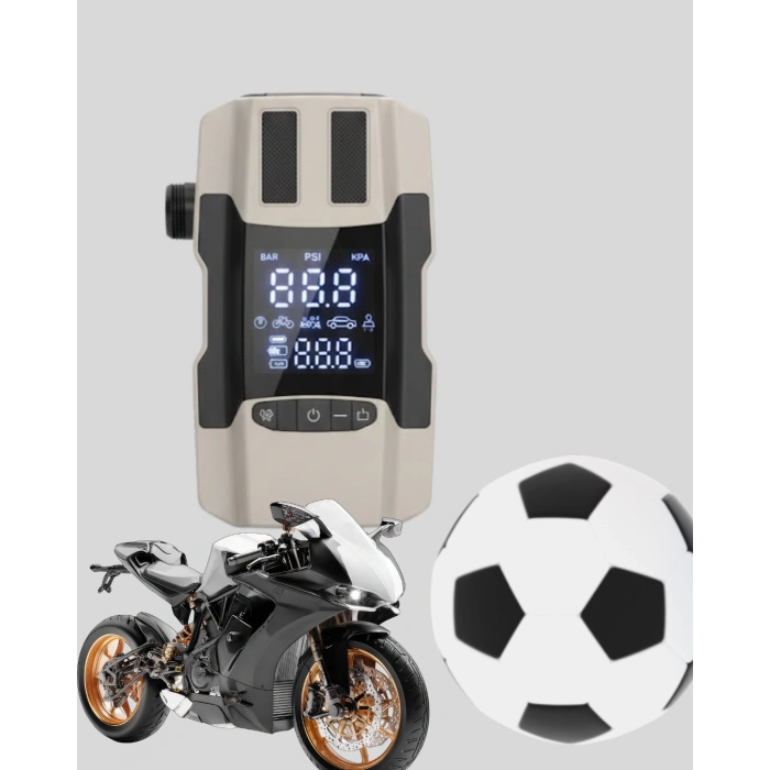 Dijital Ekranlı Araç Pompası Akü Takviye Powerbank 12.000 Mah