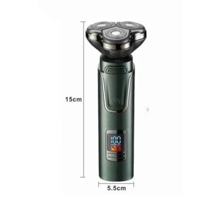 Dijital Göstergeli 3 Başlıklı Tıraş Makinesi Islak Kuru Lazer Öncesi Günlük
