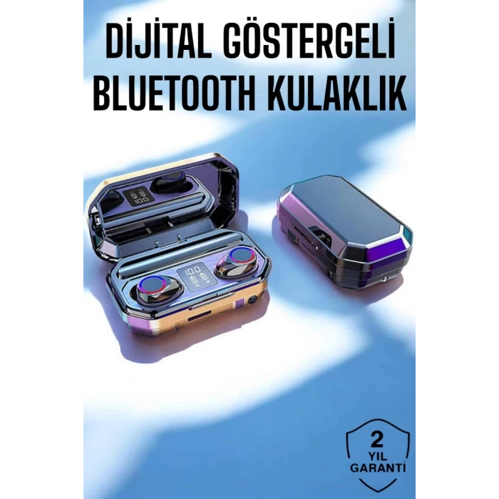 Dijital Göstergeli Bluetooth Bağlantılı Kulaklık Dokunmatik Kontrol