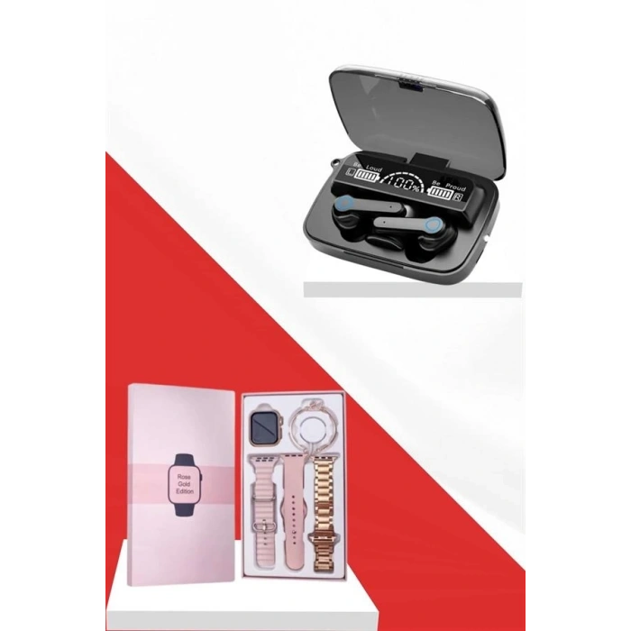 Dijital Göstergeli Powerbank Bluetooth Kulaklık Ve Yeni Nesil Amoled Ekran Akıllı Saat