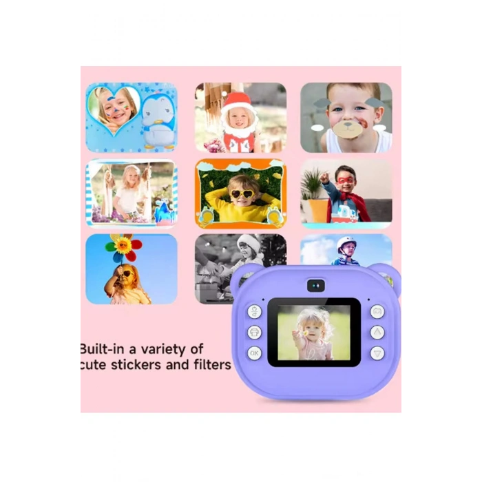 Dijital Video Kayıt Fotoğraf Çocuk Kamerası Anlık Termal Resim Kağıt Baskılı Vtn-09