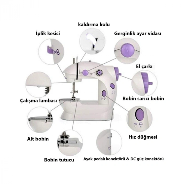 Dikiş Makinesi Mini Pedallı Elektrikli (599)