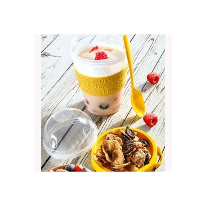 Dondurma Kabı Kaşıklı Yoğurt Kabı Kaşıklı Pratik Çok Kullanım Amaçlıap9199 (599)